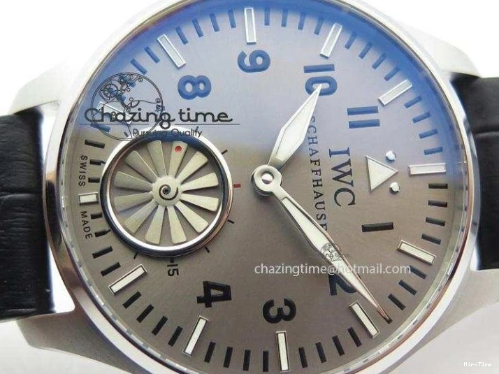 MIROTIME 0429 Compact Big Pilot “Markus Buhler” IW5003 Turbine V6F Best Edition Grey Dial On Leather Strap A 7314